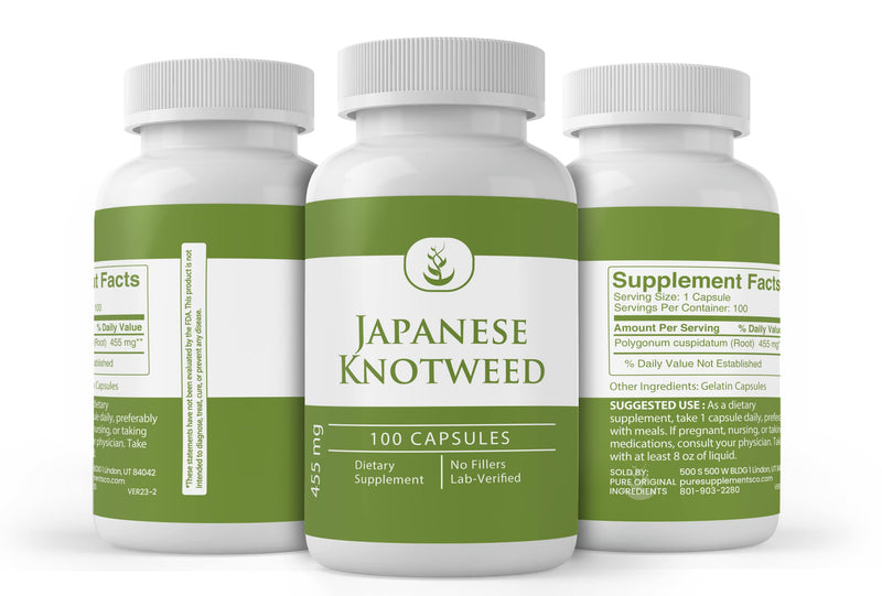 Pure Original Japanese Knotweed Capsules – 100 Count, Pack of 2 | Lab Verified, No Additives