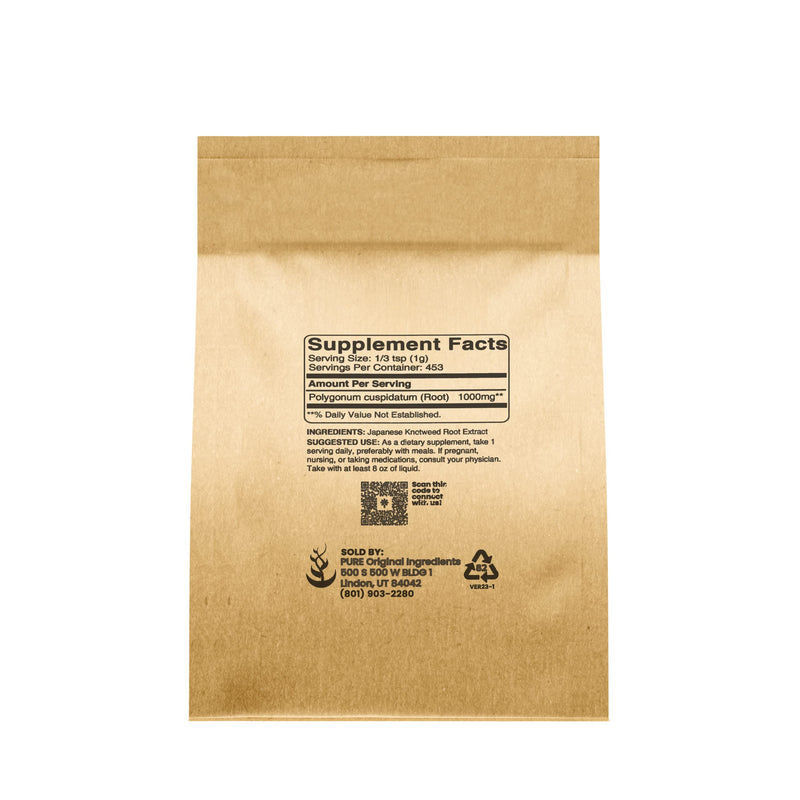 Pure Original Ingredients Japanese Knotweed Powder (1lb) - Hu Zhang Fen - Gluten-Free Traditional Supplement