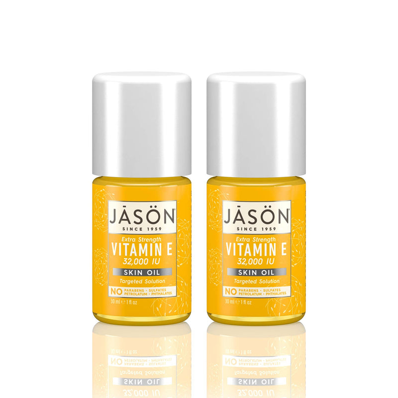 JASON Vitamin E 32,000 IU Extra Strength Skin Oil – Targeted Solution, 1.1 oz Bottle (Pack of 2)