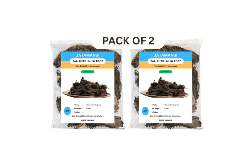 2 Packs Jatamansi Root – Balchad Musk Root, Spikenard (Nardostachys Jatamansi) 25 GMS