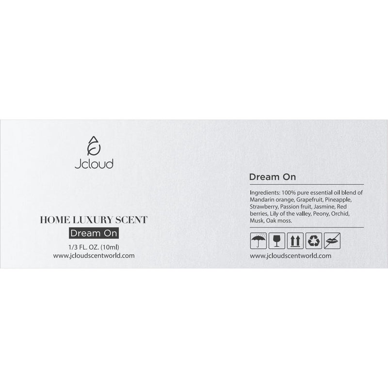 JCLOUD Dream On Essential Oil for Diffuser – Luxury Hotel Scent with Passion Fruit, Peony & Orchid (10mL)