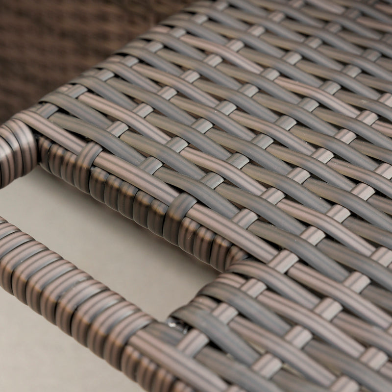 2 Seater Double Rattan Sun Lounger Recliner Day Bed Wicker Sofa Outsunny