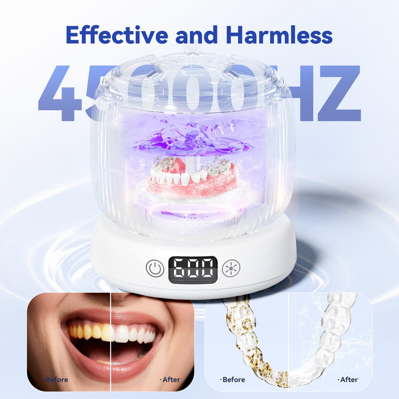 JEDIA 2025 Ultrasonic Retainer Cleaner – 45kHz, 4 Modes, 180ml