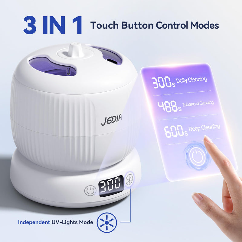 JEDIA 2025 Ultrasonic Retainer Cleaner – 45kHz, 4 Modes, 180ml
