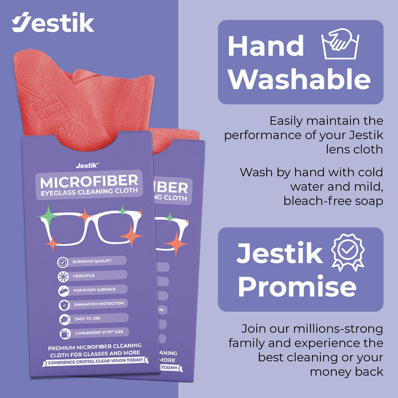 Jestik Microfiber Cleaning Cloths – Lens & Screen Wipes (6-Pack, Black/Olive)
