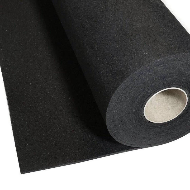 Jet Black Rubber Mat Roll - 10m² Gym Flooring Solution