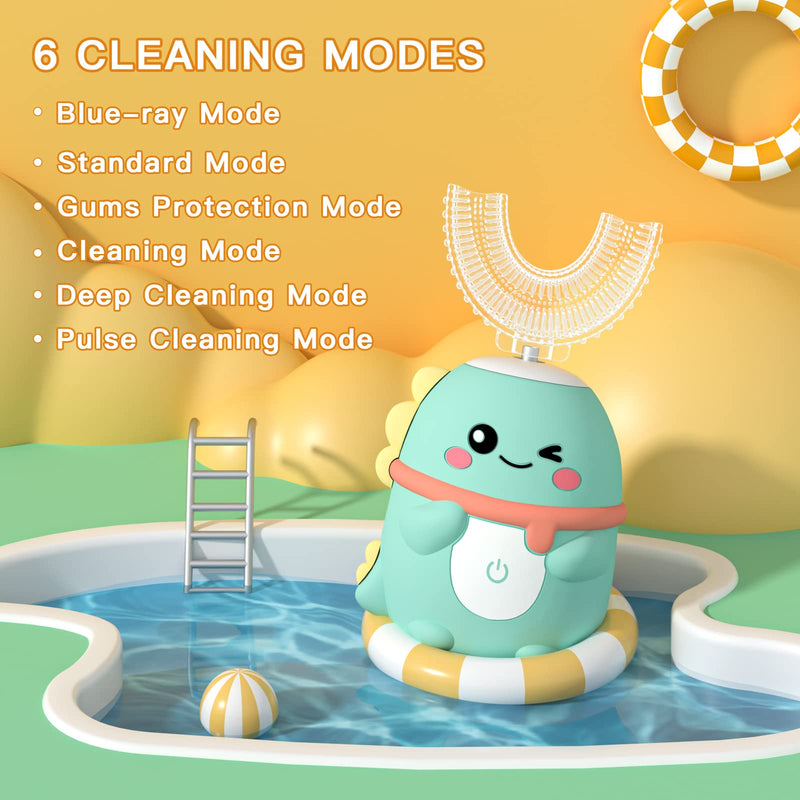 JIANLEJIA Kids U-Shaped Electric Toothbrush for Toddlers 2-12
