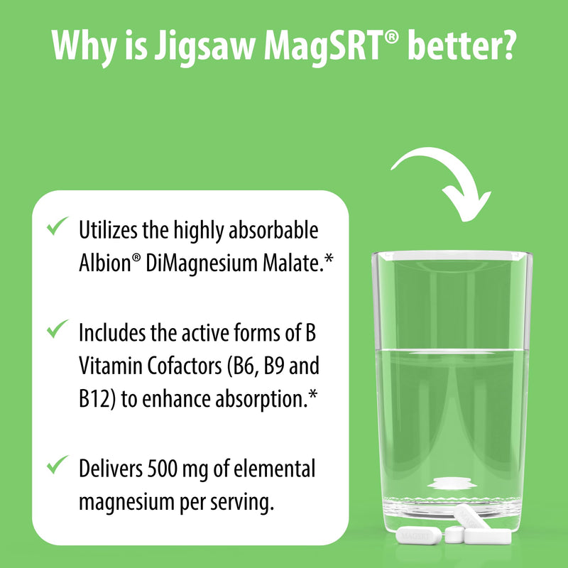 Magnesium Folate Jigsaw Health MagSRT Magnesium Supplement – Vitamin B6, Folate & B12 ...