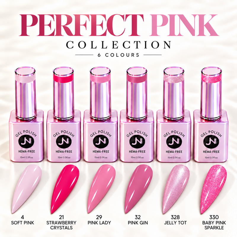 PERFECT PINK Collection of 6 - hema free Gel Polish