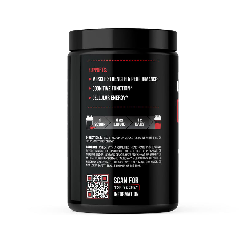 Jocko Fuel Creatine Monohydrate Powder – 90 Servings, 16 oz Jar, Unflavored