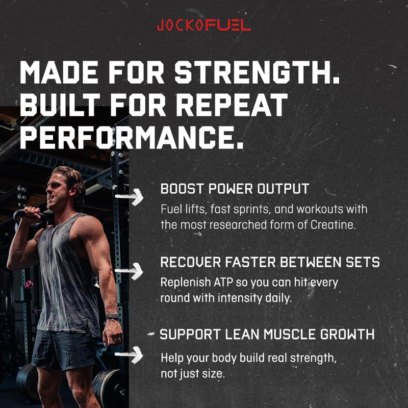 Jocko Fuel Creatine Stick Packs – Travel-Size Creatine Monohydrate, 30 Servings, Unflavored