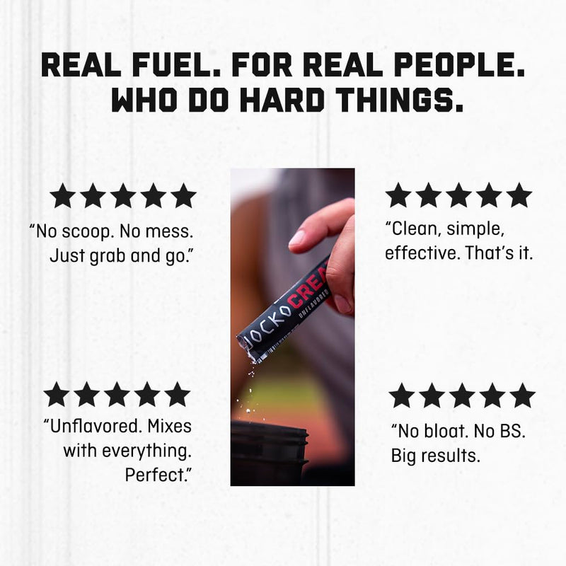 Jocko Fuel Creatine Stick Packs – Travel-Size Creatine Monohydrate, 30 Servings, Unflavored