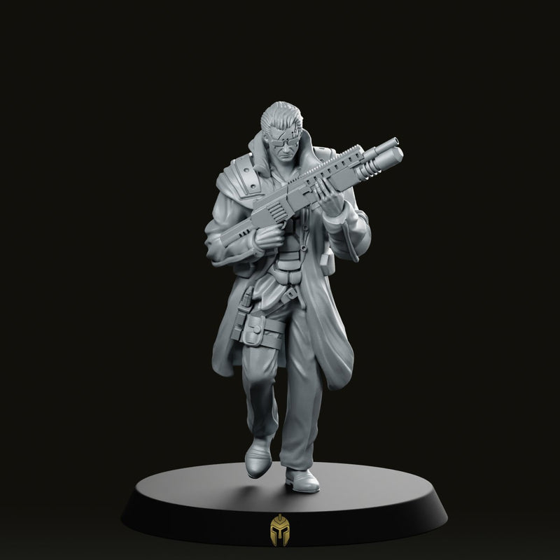 John Bishop Cyberpunk Miniature Machine Gun Operative