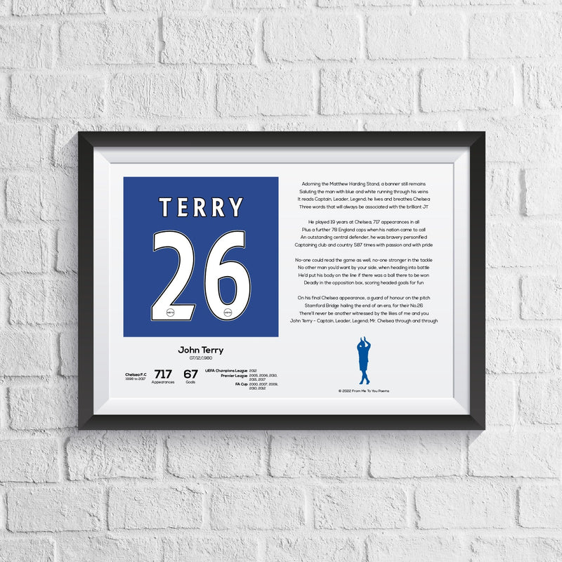 John Terry Stats & Poem Print