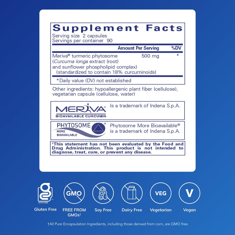 Pure Encapsulations CurcumaSorb 180's – Meriva Curcumin Phytosome for Joint Health