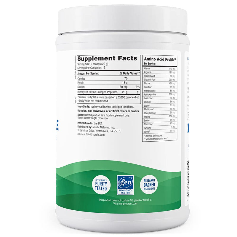 Nordic Naturals Joint and Muscle Collagen Peptides, Unflavored – 10.6 oz, 15 Servings