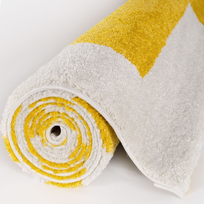 Joli Geometric Yellow & White Rug