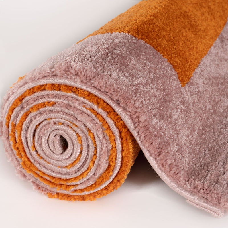 Joli Geometric Orange & Pink Rug