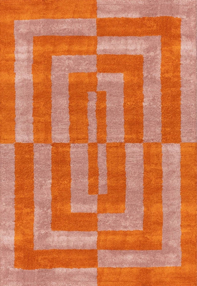 Joli Geometric Orange & Pink Rug