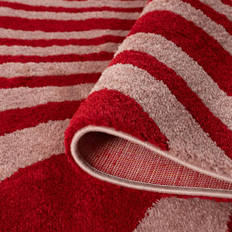 Joli Striped Red & Pink Rug