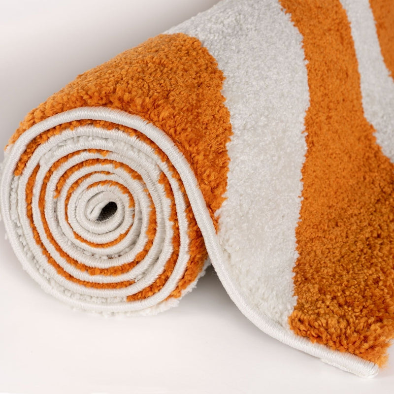 Joli Striped Orange & White Rug