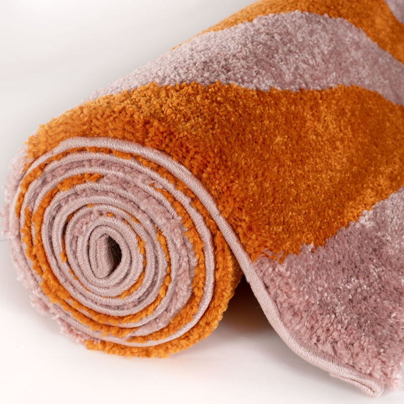 Joli Striped Orange & Pink Rug