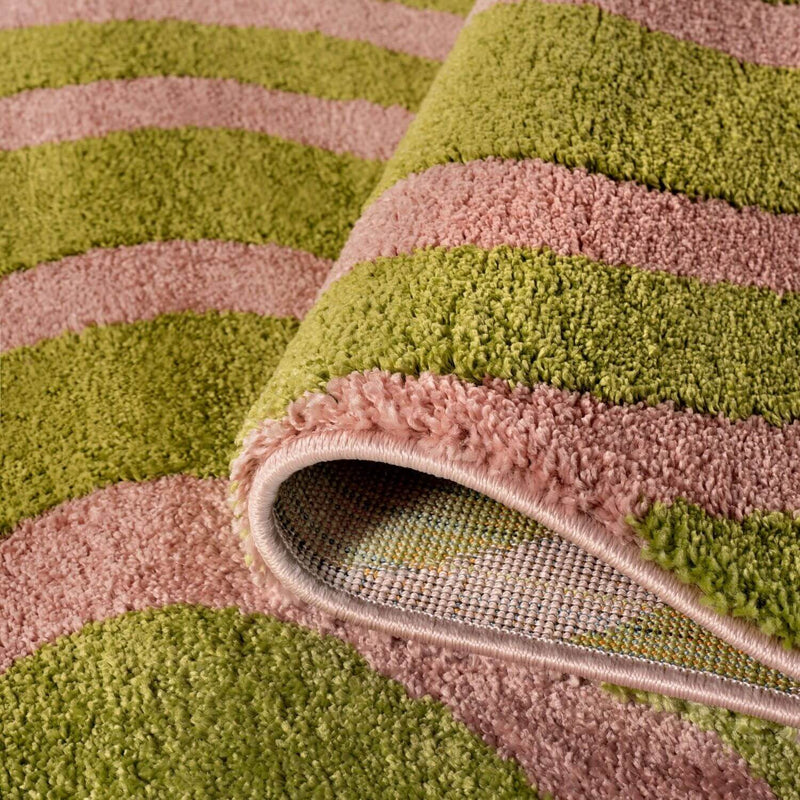 Joli Striped Green & Pink Rug