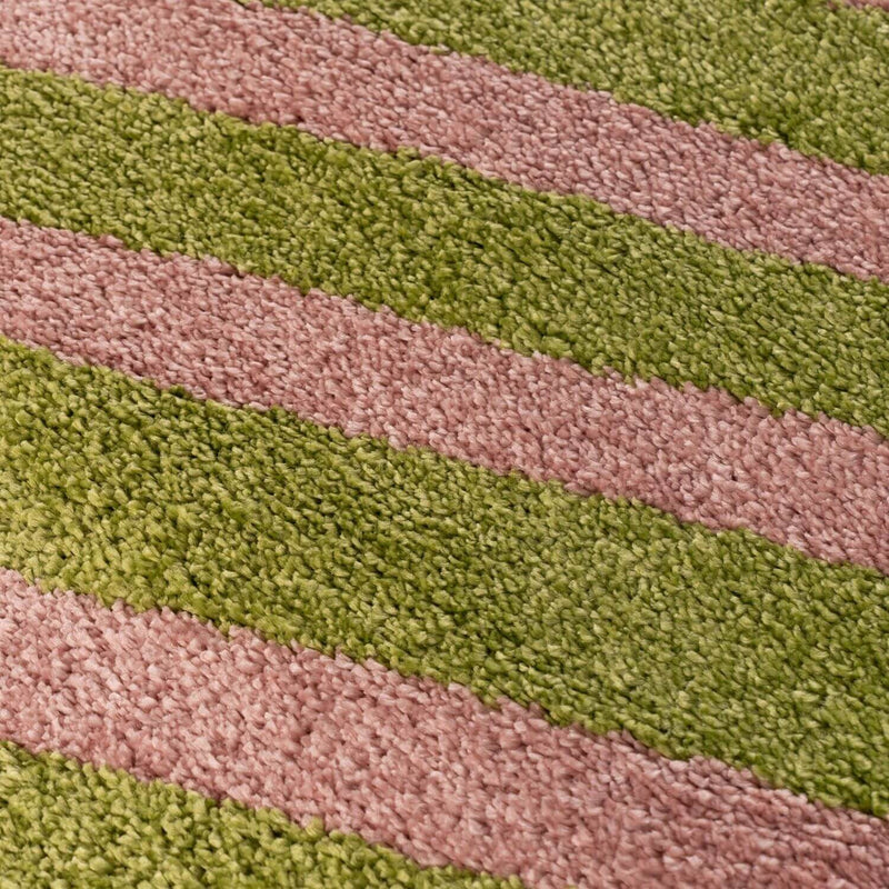 Joli Striped Green & Pink Rug
