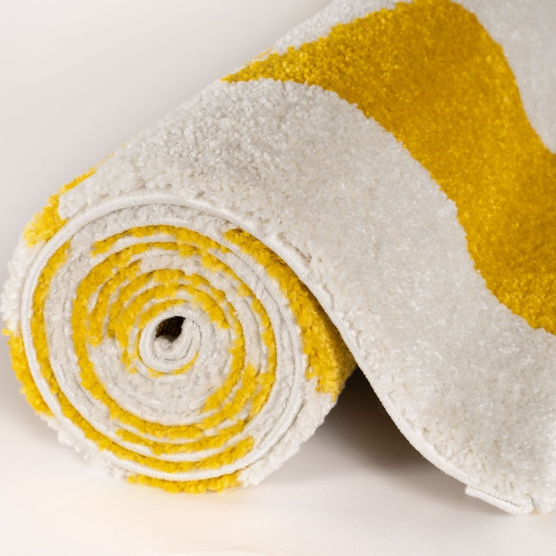 Joli Checkered Yellow & White Rug