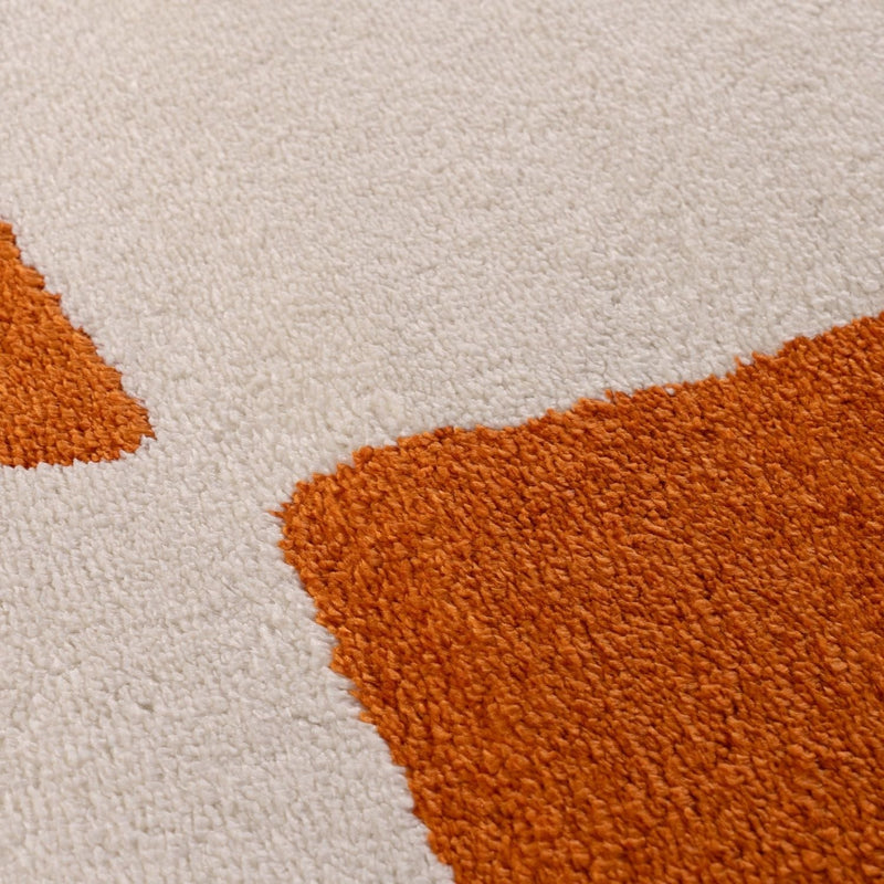 Joli Checkered Orange & White Rug