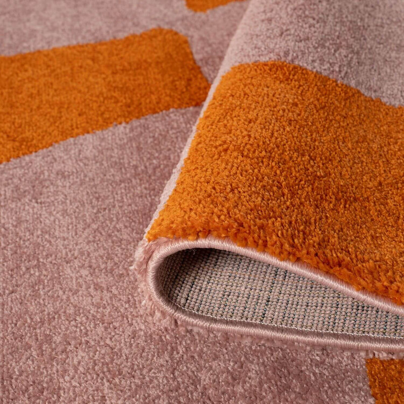 Joli Checkered Orange & Pink Rug
