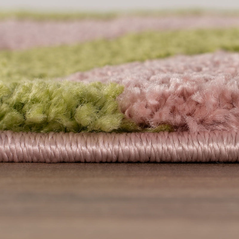 Joli Checkered Green & Pink Rug