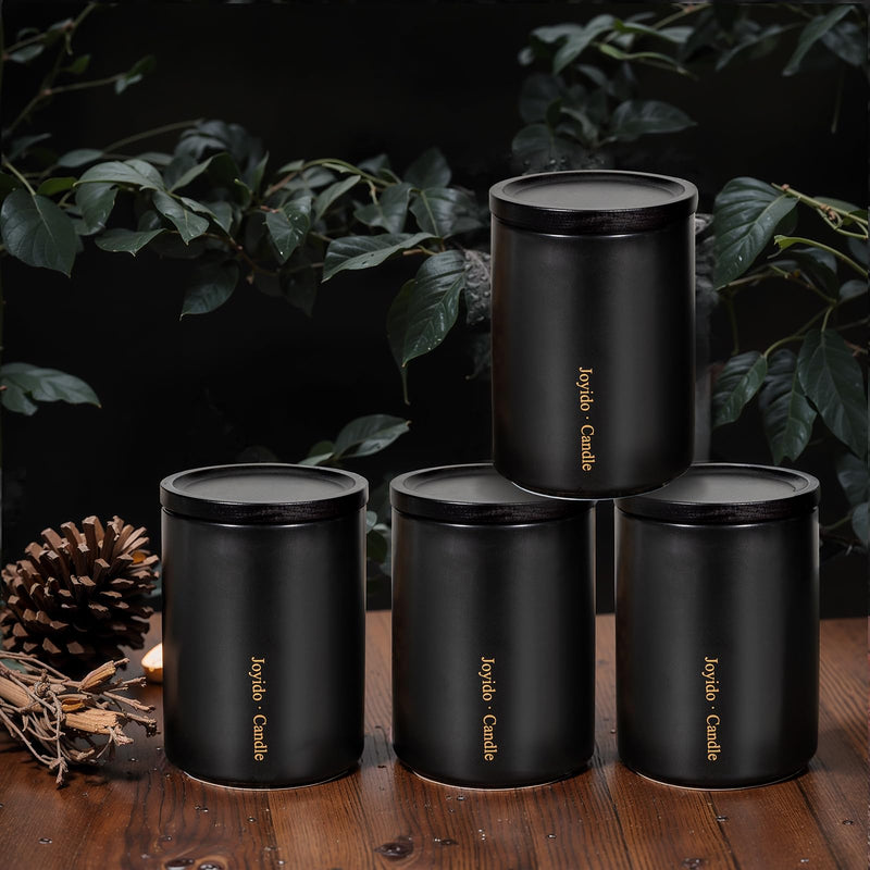 Joyido 14oz Oud & Sandalwood Scented Candle – Luxury Black Ceramic Jar