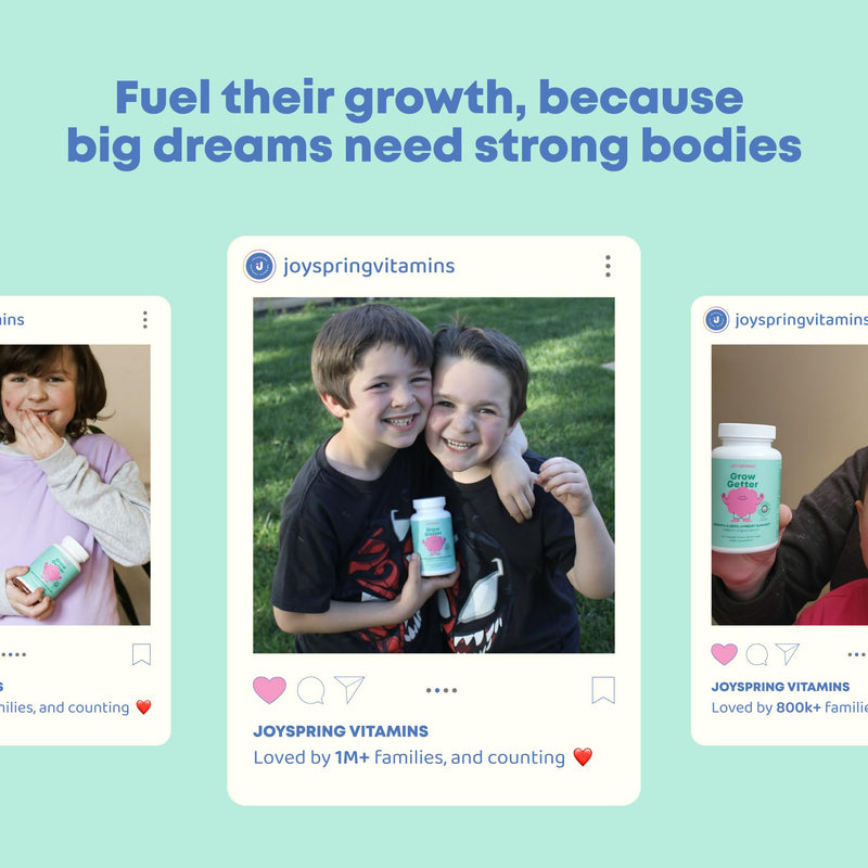 JoySpring Growth Vitamins for Teens & Kids – Height Support, Sugar Free