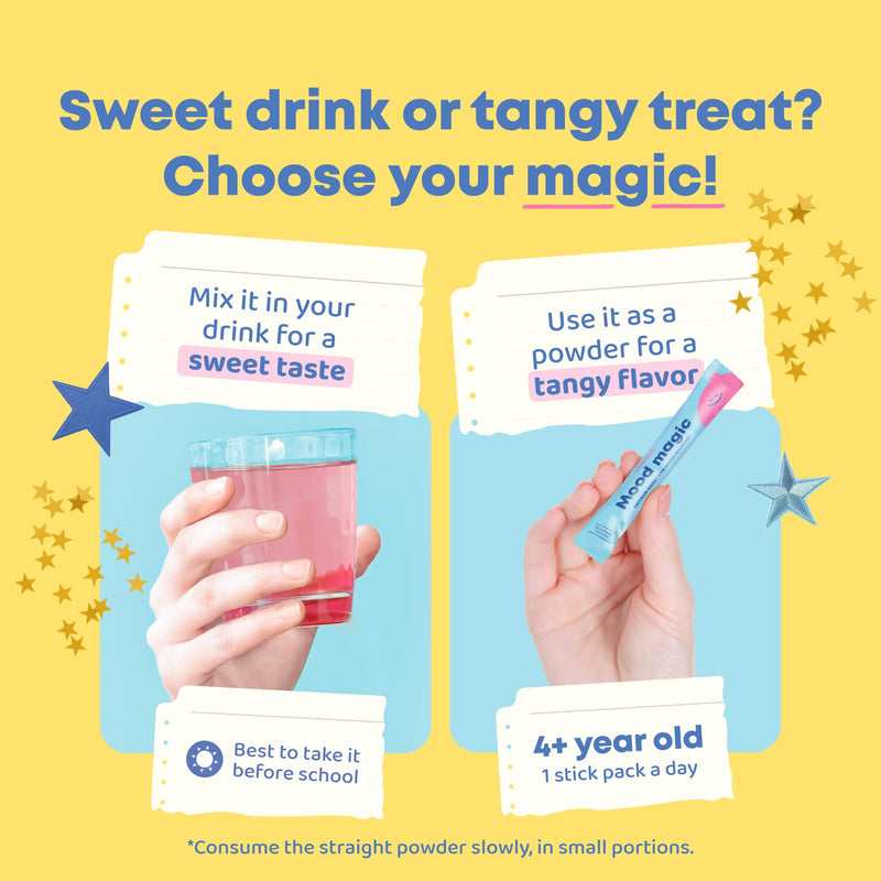 JoySpring Mood Magic for Kids – Natural Mood Support Pixie Sticks with Saffron, Magnesium & Vitamin D3 | Sugar-Free