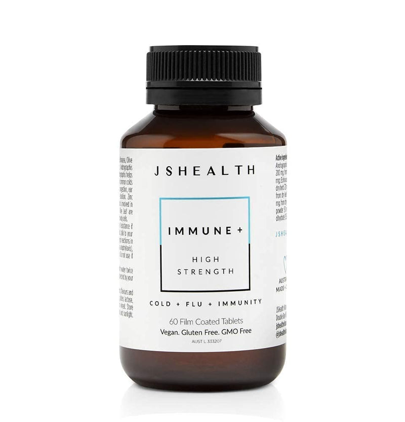 JSHealth Vitamins Immune + Immunity Booster Supplement with Zinc, Vitamin C, Echinacea and Olive Leaf – 60 Tablets