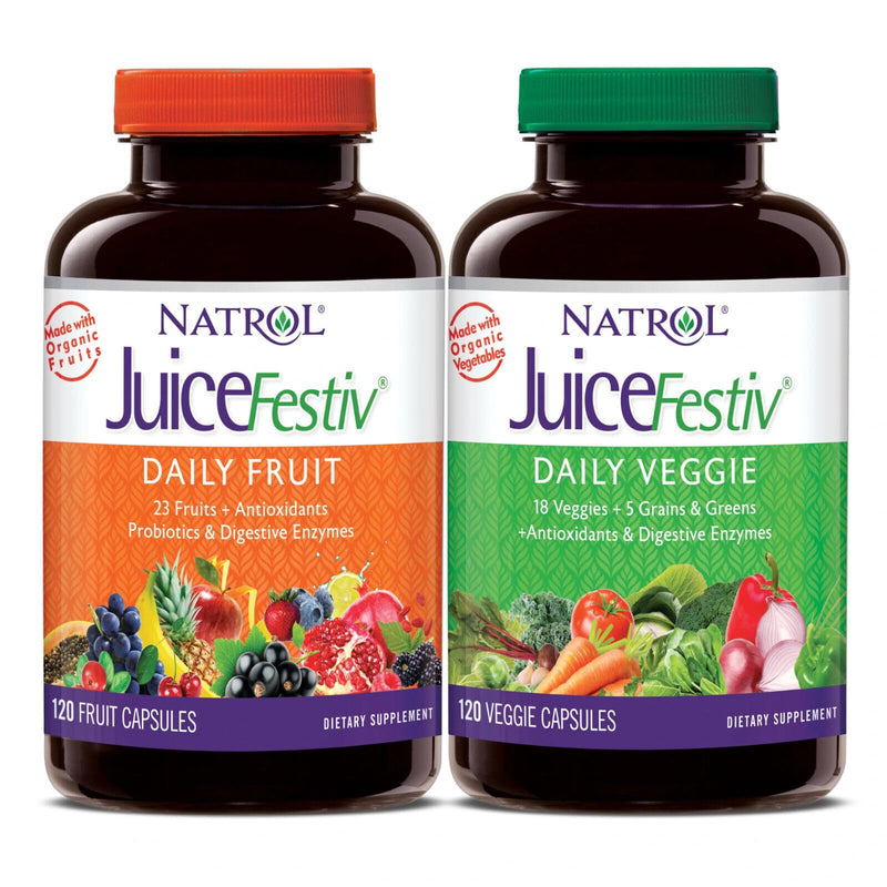 Juice Festiv - 120+120 | Natrol JuiceFestiv 46 Fruits & Vegetables Capsule Formula
