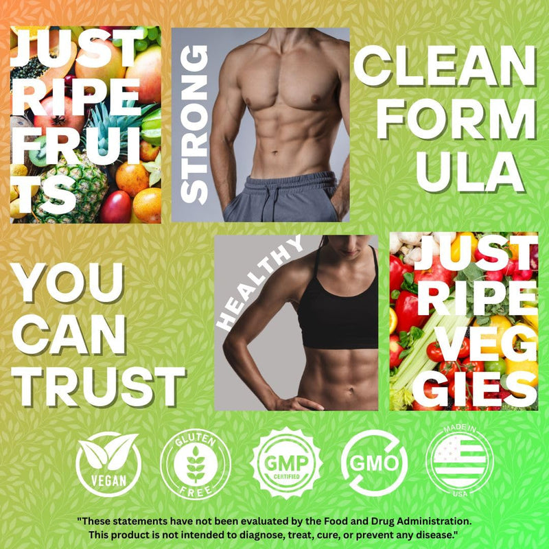 Just Ripe Nutrition Fruits & Veggies Supplement – 180 Whole Food Capsules
