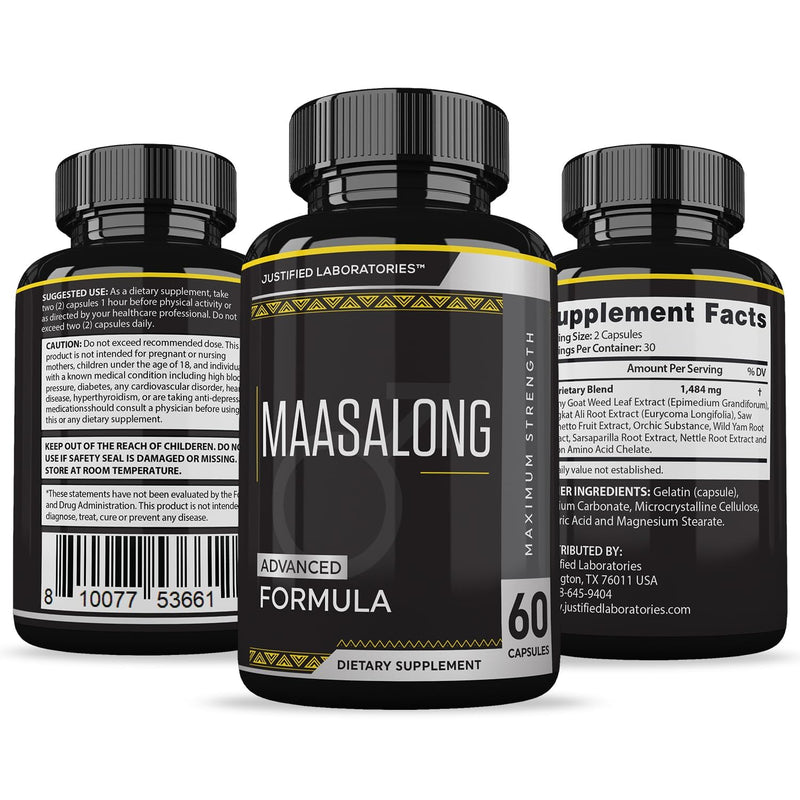 Justified Laboratories Maasalong Advanced Men's Health Formula 2 Pack – 120 Capsules