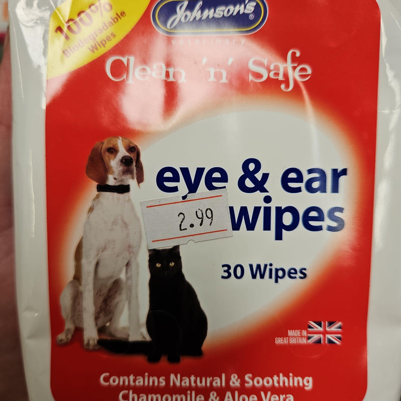 JVP Clean n Safe Eye and Ear Wipes 30 wipes - Case of 6
