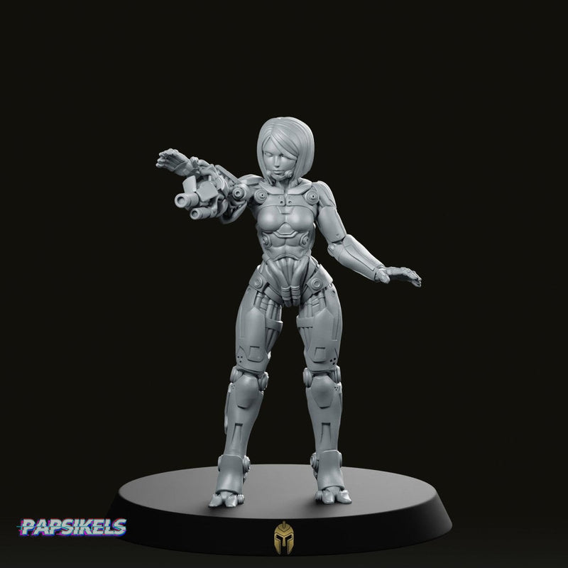 Jynza Female Cyberbabe Miniature Sci-Fi Cyborg Leader
