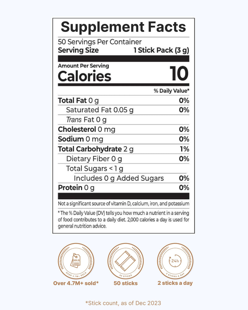 K-Nutra The Secret Enzyme 100 | Digestive Enzymes, Probiotics & ACV | 5.3oz (50 Sticks)