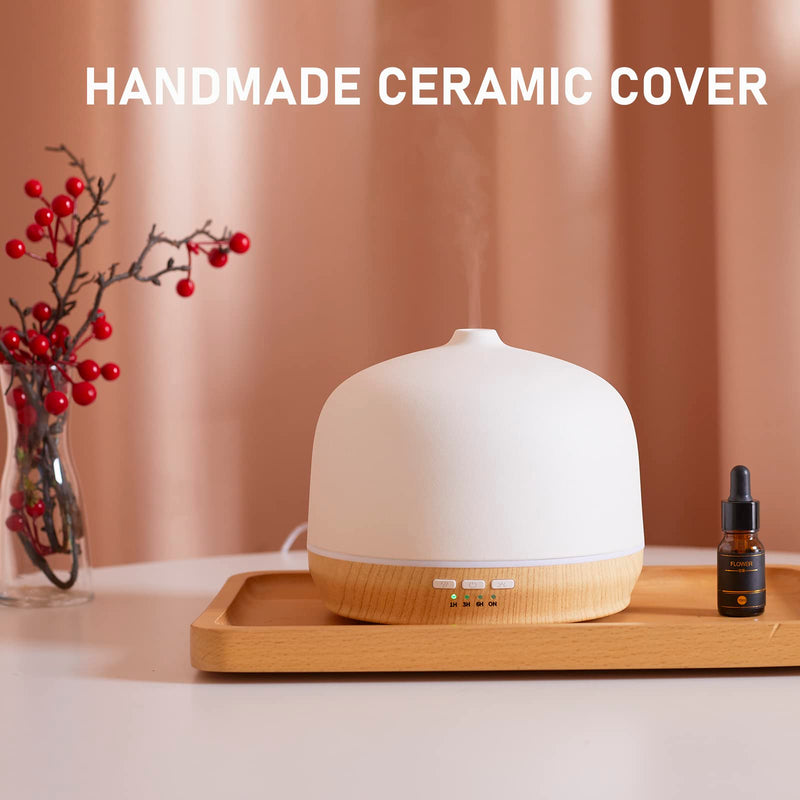 Kakoda Ceramic Essential Oil Diffuser – 500ml, Timed, Ultrasonic (Large Room)