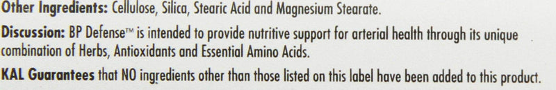 KAL BP Defense Tablets, 60 Count | Cardiovascular Support