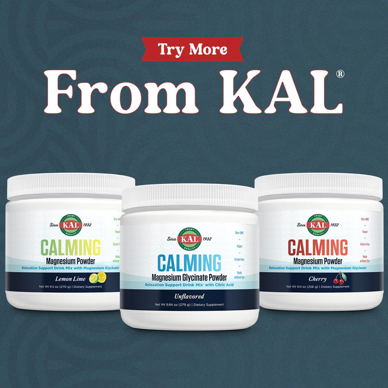 KAL Calming Magnesium Glycinate Powder – Citric Acid, Unflavored, 8.5 oz – Relaxation & Nerve Support
