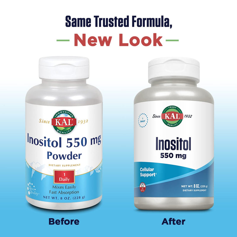 KAL Inositol Powder 550mg – Brain Health, Mood Support & Cellular Health – Approx. 408 Servings, 8oz