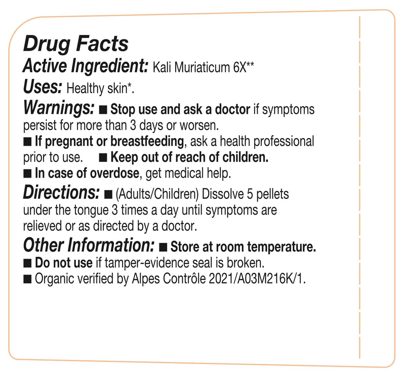 Kali Muriaticum - OLLOIS - Organic & Vegan, Kosher certified, Cell Salt #5 (approx. 80 pellets)