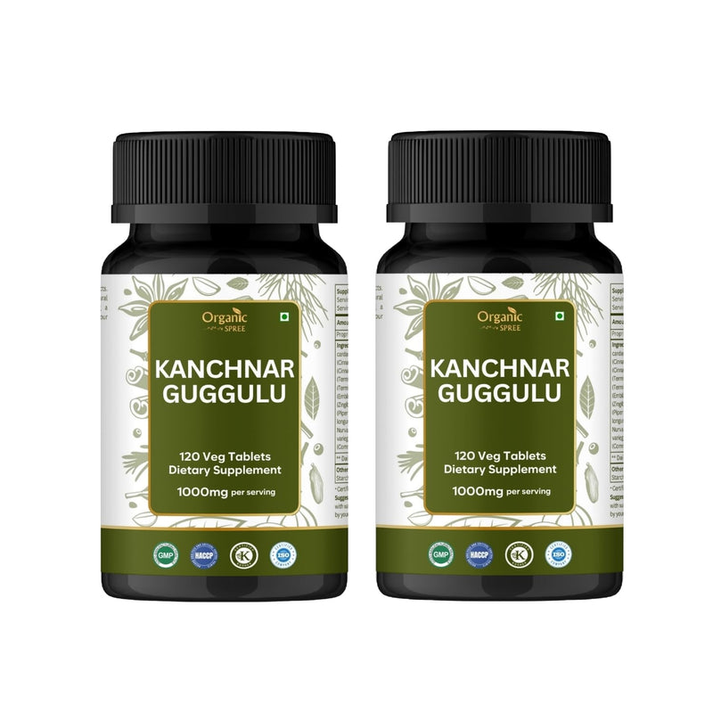ORGANIC SPREE Kanchnar Guggulu 120 Tablets – Detox & Lymphatic Health | Ayurvedic, Vegetarian, Certified