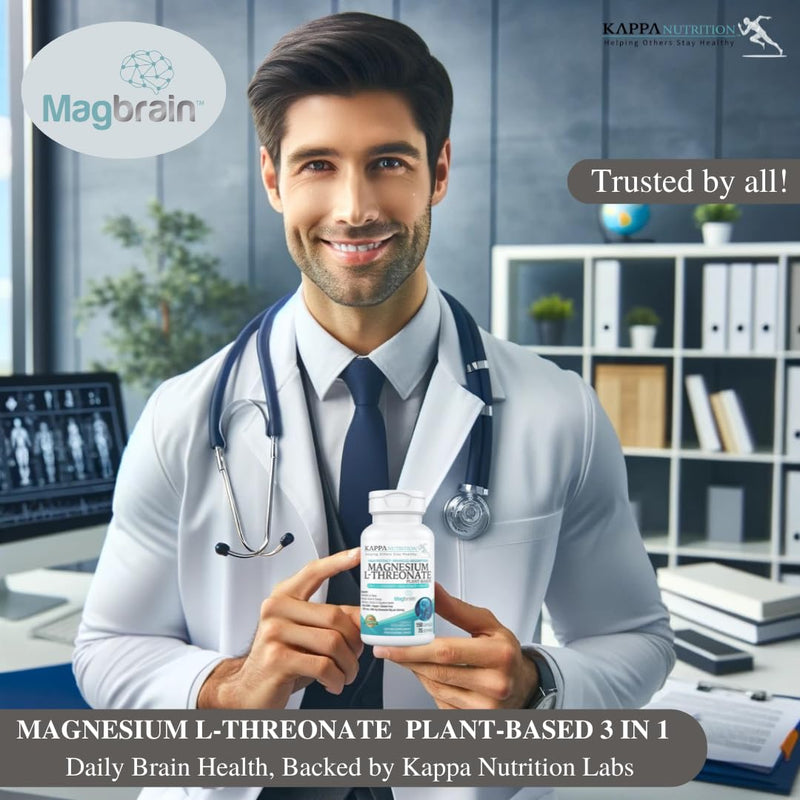 Kappa Nutrition Magbrain Magnesium L-Threonate – 420 mg Elemental Magnesium, 150 Vegan Capsules