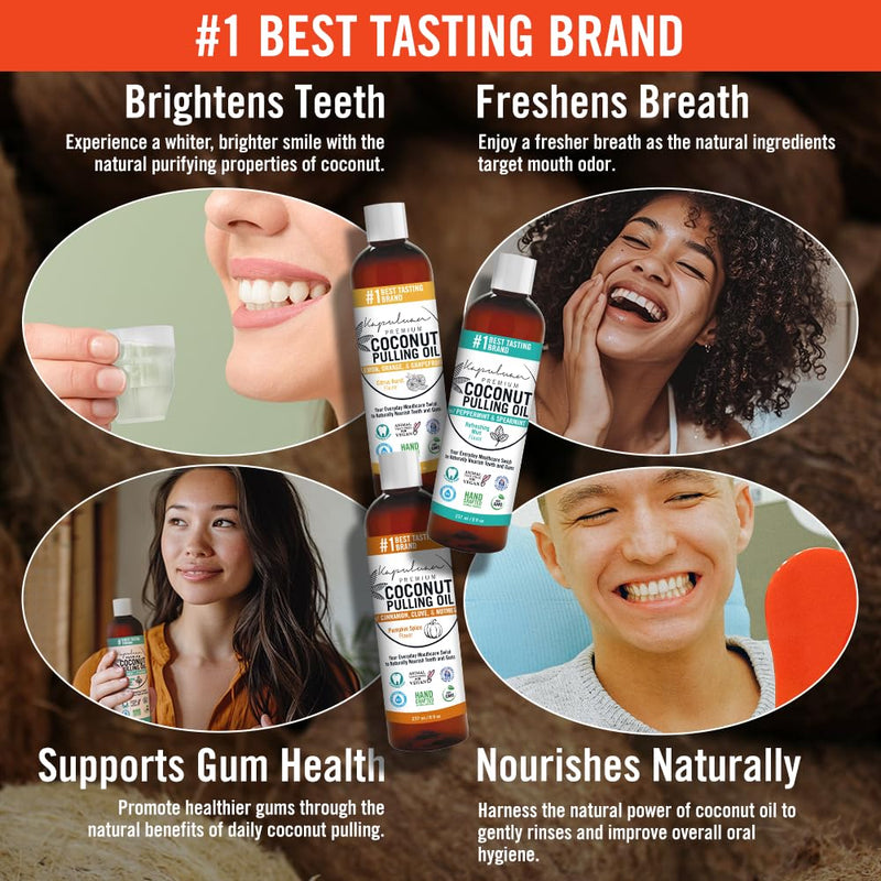 Kapuluan Coconut Oil Pulling Mouthwash for Teeth & Gums – Pure, Non-GMO Ayurvedic